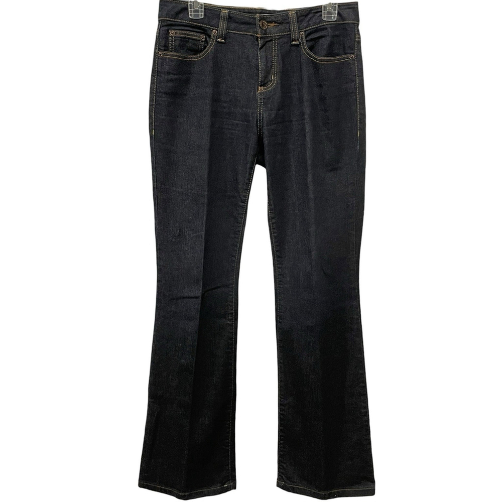 DKNY Jeans Womens Size 8 Bootcut Wide Leg High Rise Dark Denim KCMUJ332-430